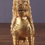 Brass Tibetan Snow Lion Showpiece - Symbol of Strength and Protection